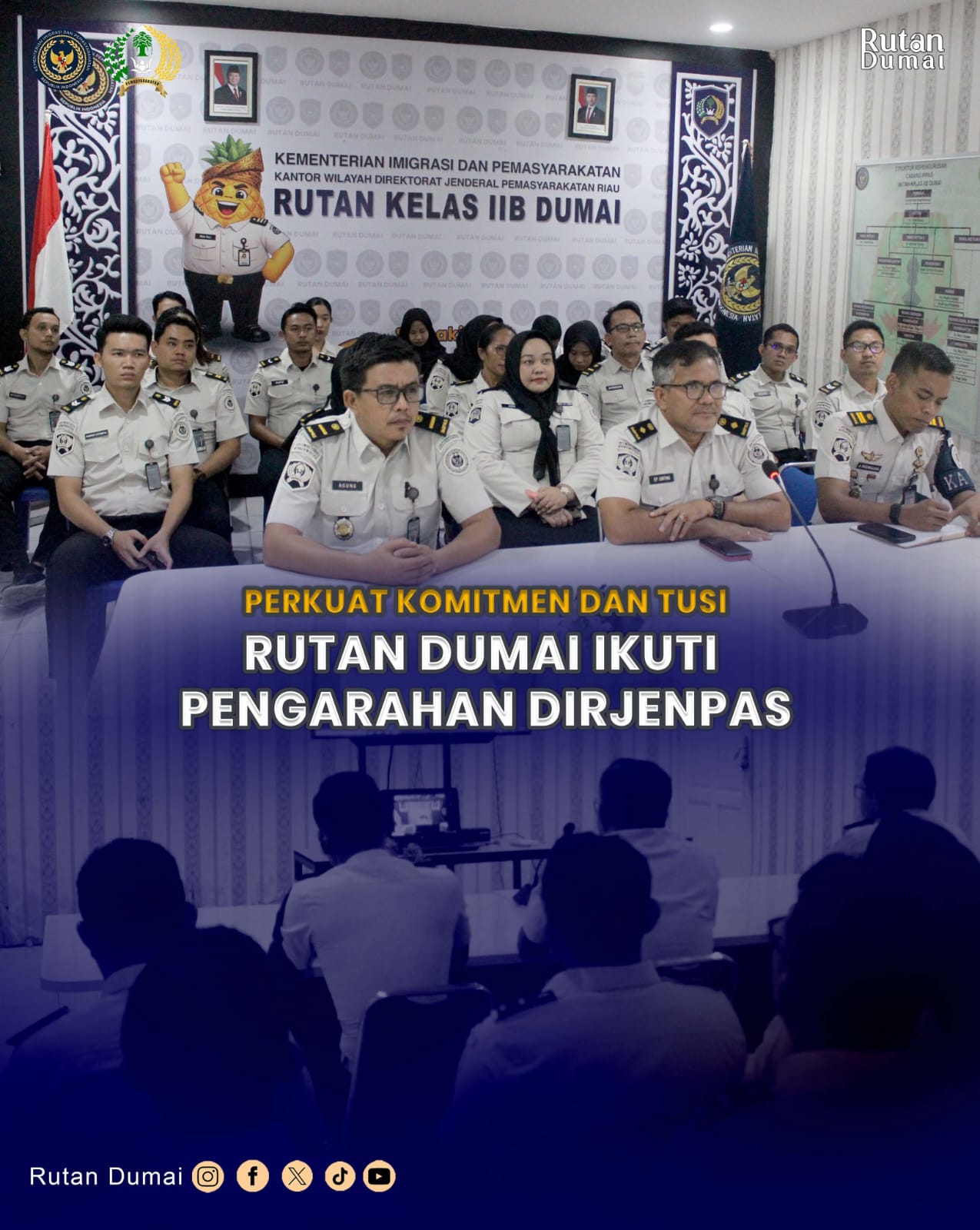 Perkuat Komitmen dan Tusi, Rutan Dumai Ikuti Pengarahan Dirjenpas