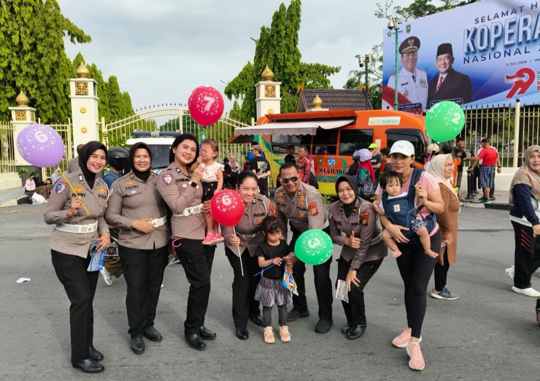 Polantas Sapa Warga di Car Free Day, Ditlantas Polda Riau Gaungkan Budaya Tertib Berlalu Lintas