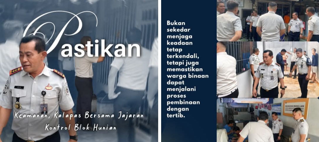 Pastikan Keamanan Lapas Kelas llB Teluk Kuantan, Kalapas Bersama Jajaran Kontrol Blok Hunian