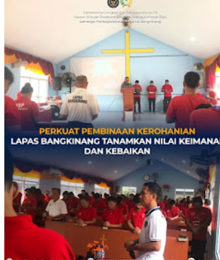 “Lapas Kelas IIA Bangkinang Perkuat Pembinaan Kerohanian Dalam Menanamkan Nilai Keimanan dan Kebaikan”.
